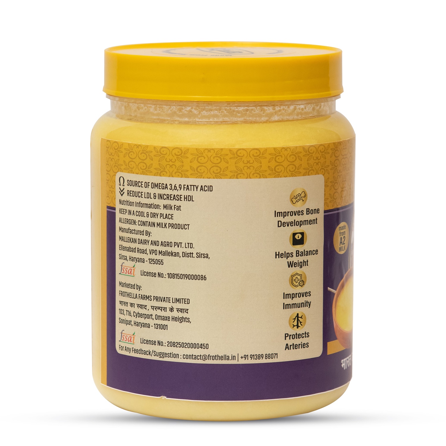 A2 Cow Ghee 5L Family Pack - Frothella Farms